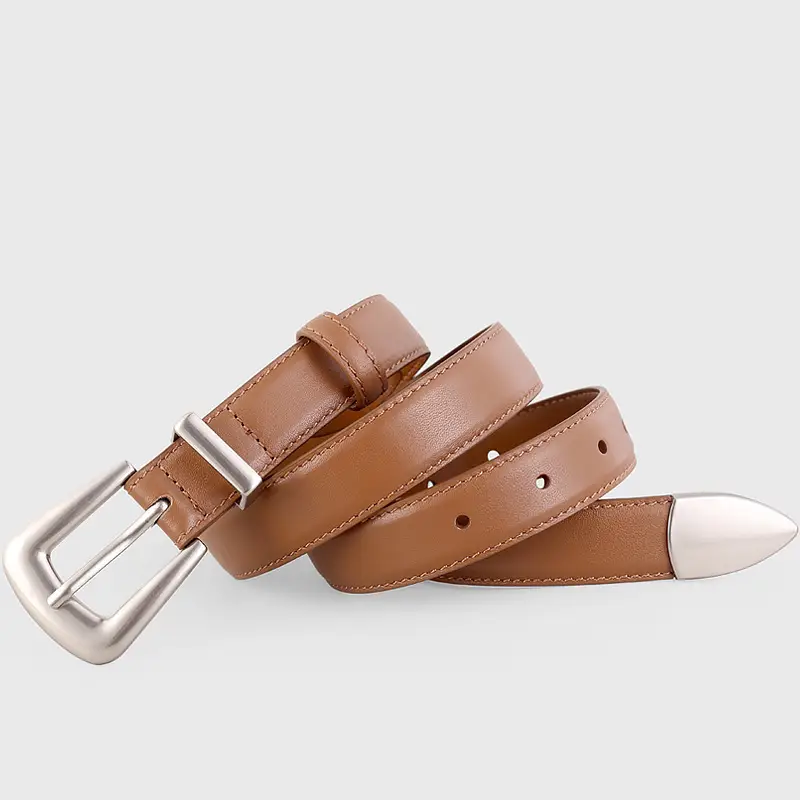 New Niche Women's Genuine Leather Belt Poplar Vintage All-match Jeans