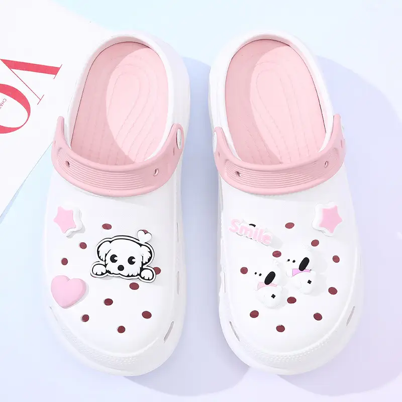 Special Non-Slip Clogs for Heightening Outer Wear Eva Thick-Soled Soft Breathable Slippers Cute Contrasting Color Anti-Odor Sandals for Women
