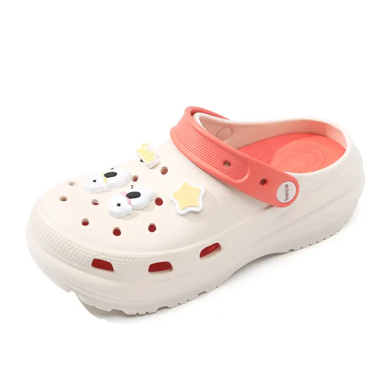 Special Non-Slip Clogs for Heightening Outer Wear Eva Thick-Soled Soft Breathable Slippers Cute Contrasting Color Anti-Odor Sandals for Women