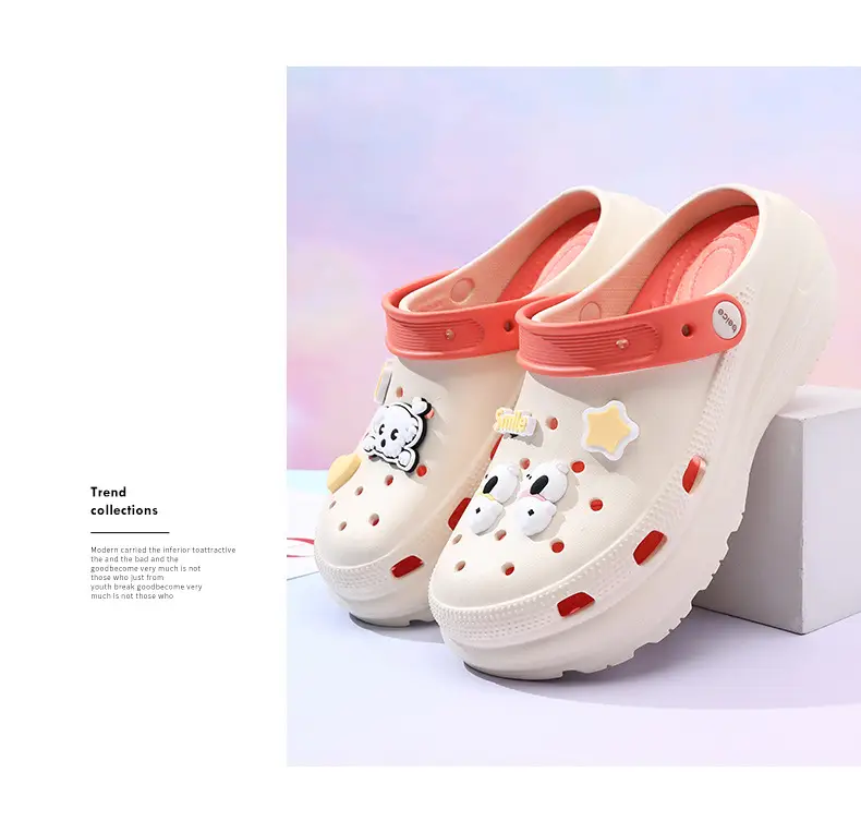 Special Non-Slip Clogs for Heightening Outer Wear Eva Thick-Soled Soft Breathable Slippers Cute Contrasting Color Anti-Odor Sandals for Women — feature 12