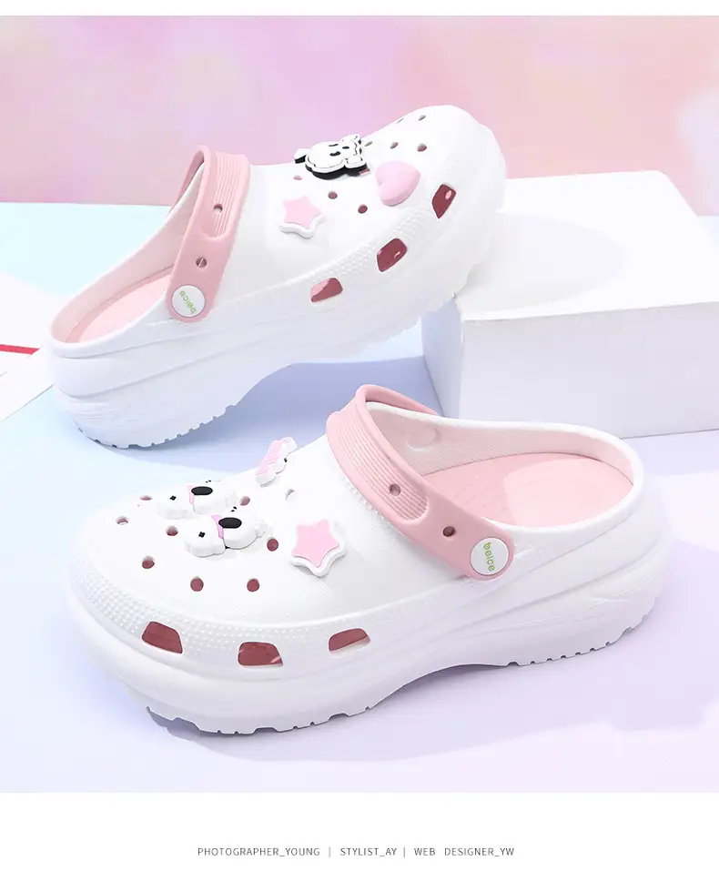 Special Non-Slip Clogs for Heightening Outer Wear Eva Thick-Soled Soft Breathable Slippers Cute Contrasting Color Anti-Odor Sandals for Women — feature 13