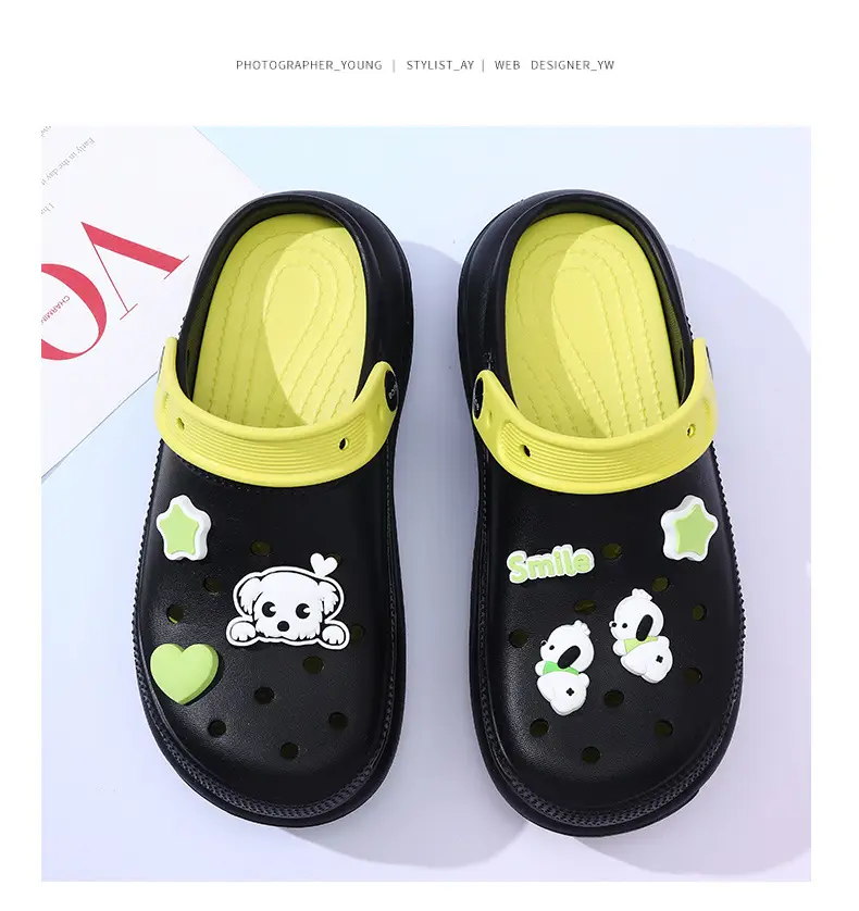 Special Non-Slip Clogs for Heightening Outer Wear Eva Thick-Soled Soft Breathable Slippers Cute Contrasting Color Anti-Odor Sandals for Women — feature 20