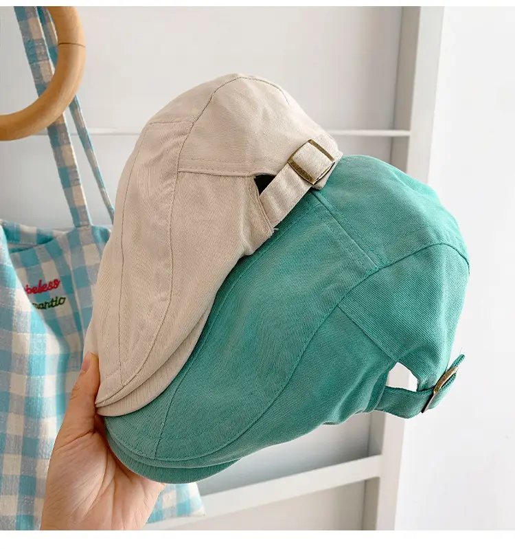 Japanese British Lake Blue Retro Denim Forward Hat Women's Spring and Summer Reverse Beret Short-brimmed Niche Duck Tongue Hat — feature 12