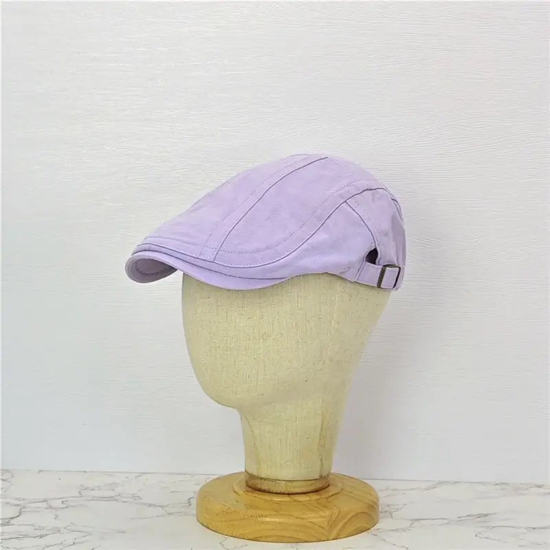 Japanese British Lake Blue Retro Denim Forward Hat Women's Spring and Summer Reverse Beret Short-brimmed Niche Duck Tongue Hat - Image 6