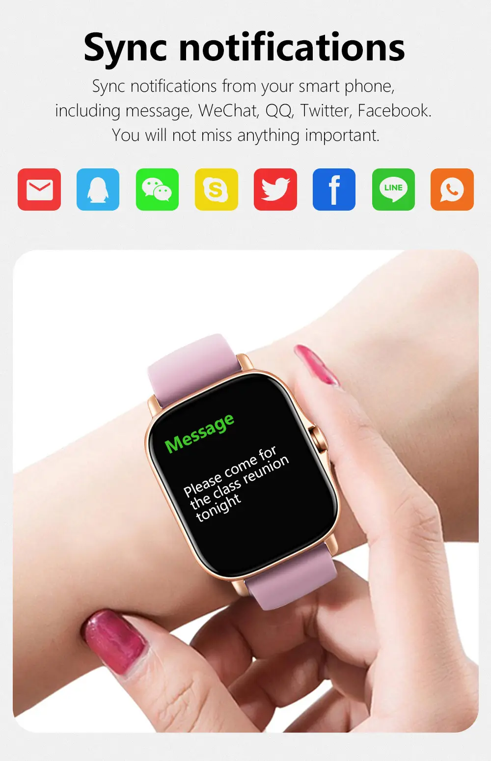 Huami H13 Smart Watch Pink Mesh Band Bluetooth Heart Rate — feature 8