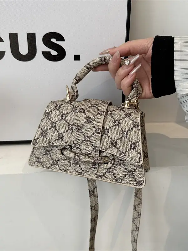 2024 Black Checkered One-shoulder Handbag for Women - Image 7