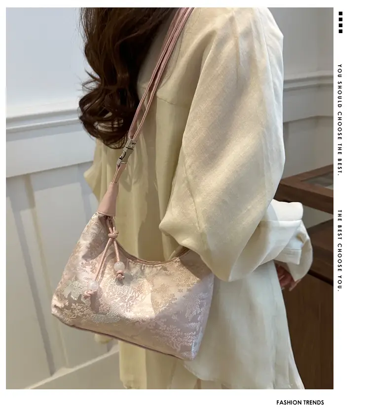 Pink Chinese Style Shoulder Bag for Women 2024 — feature 1