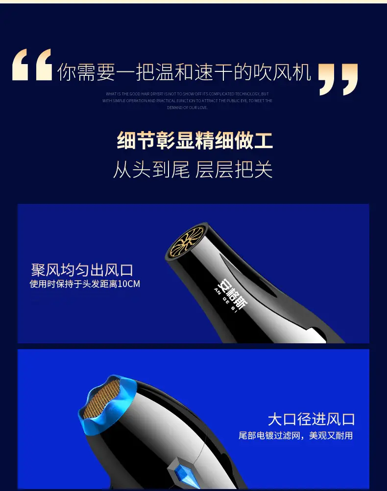 Cross-border Hair Dryer Cold Hot Negative Ion Net Red — feature 21