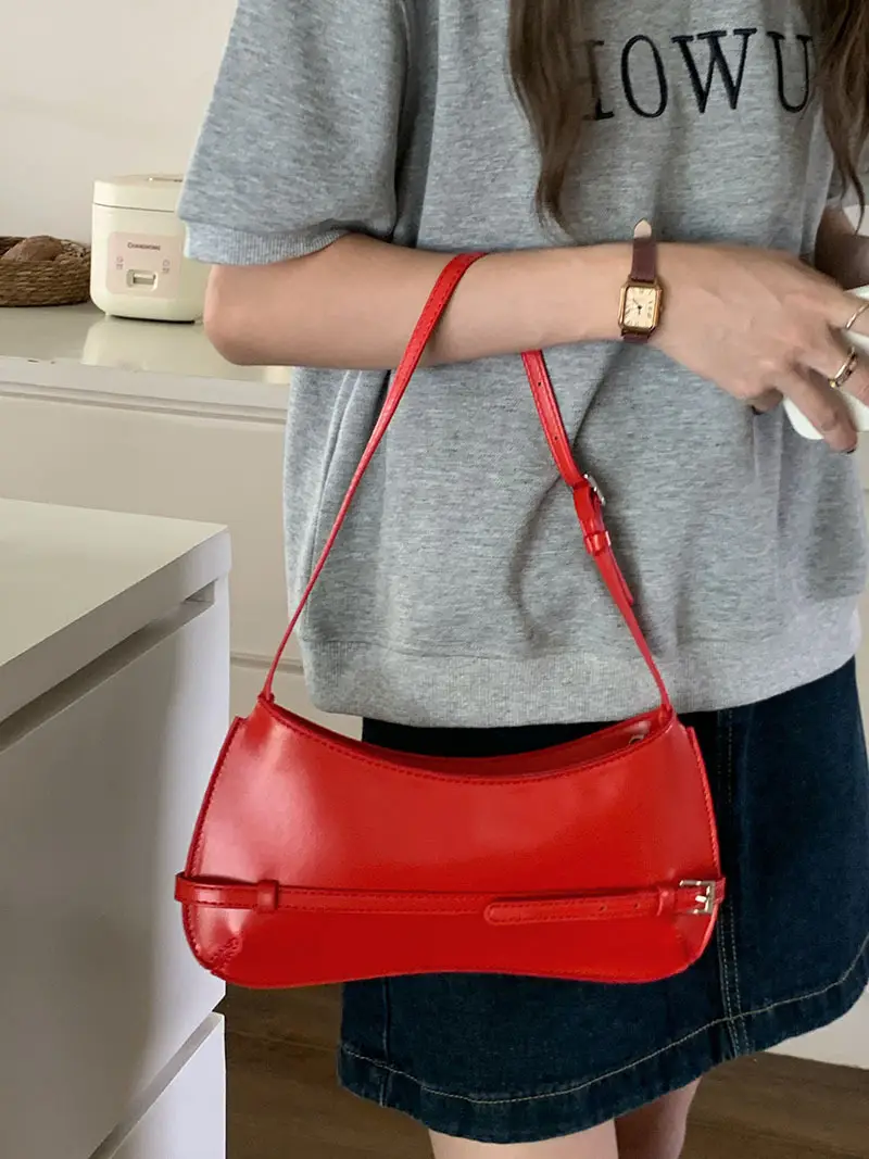 Black French Style Shoulder Bag 2026 New Fashion - Image 6