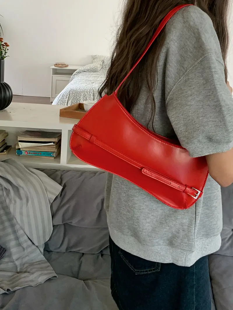 Black French Style Shoulder Bag 2026 New Fashion - Image 7