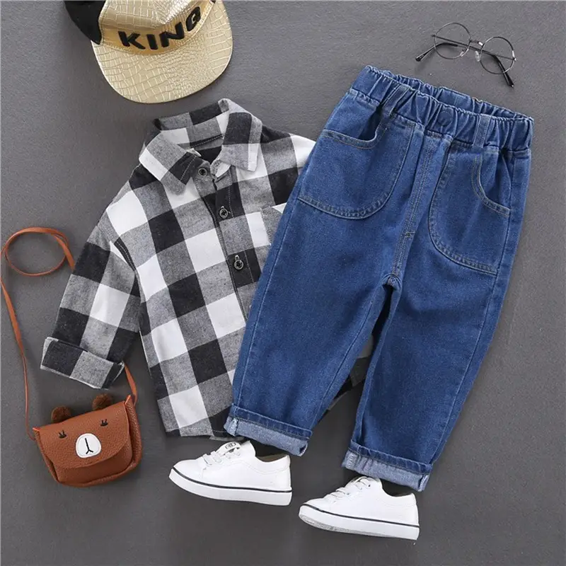 Children's jeans boys 2024 factory wholesale walking pants spring and autumn new big and small children's black trousers