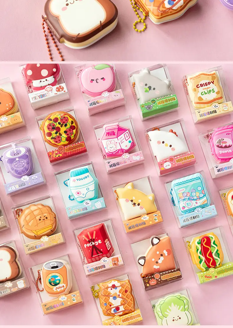 Cute Super Cute Cartoon Pinch Music Decompression Post-it Sticky Portable High-value Pendant Girl's Pinch This Internet Red Note — feature 10