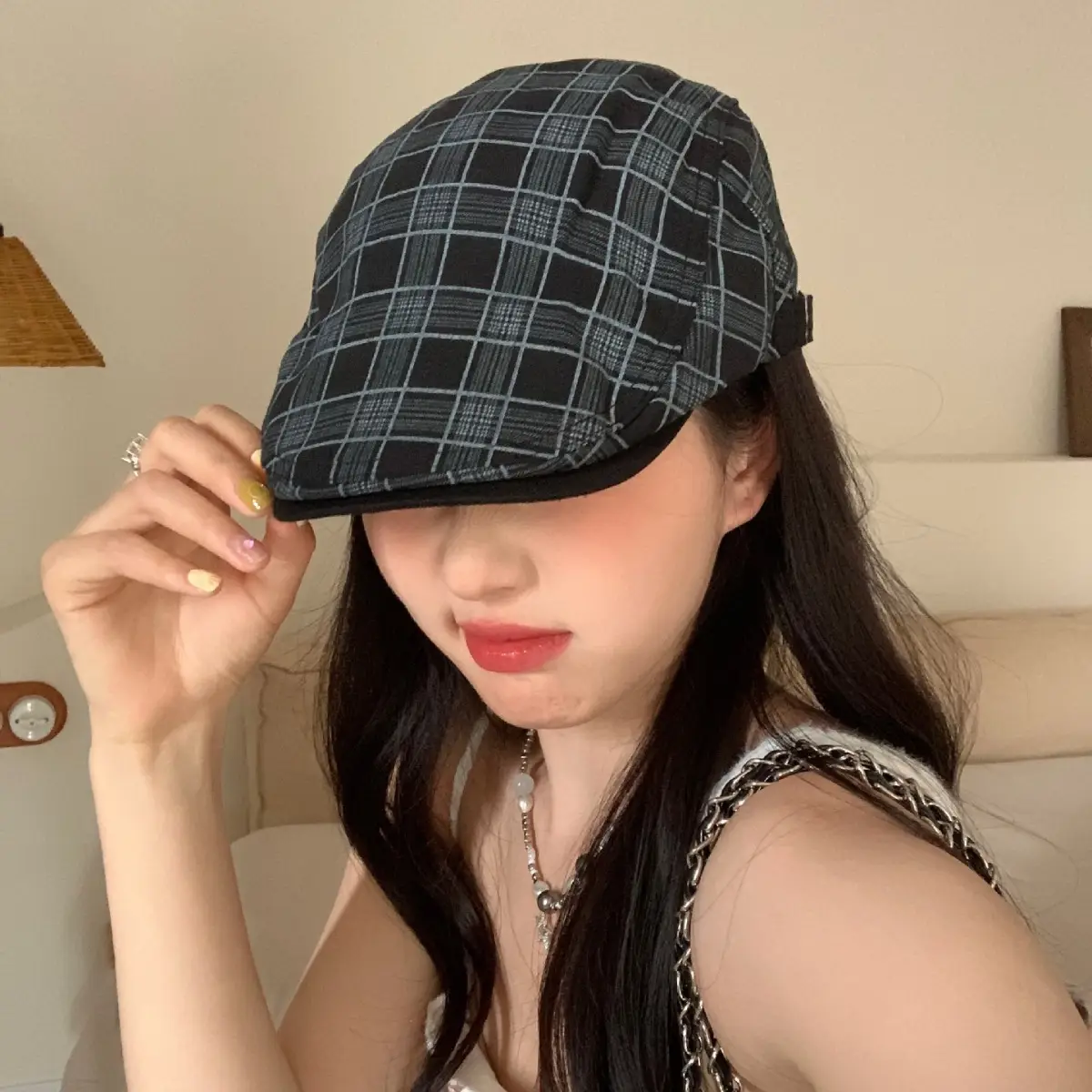 Summer Plaid Duckling Cap for Men - Image 6