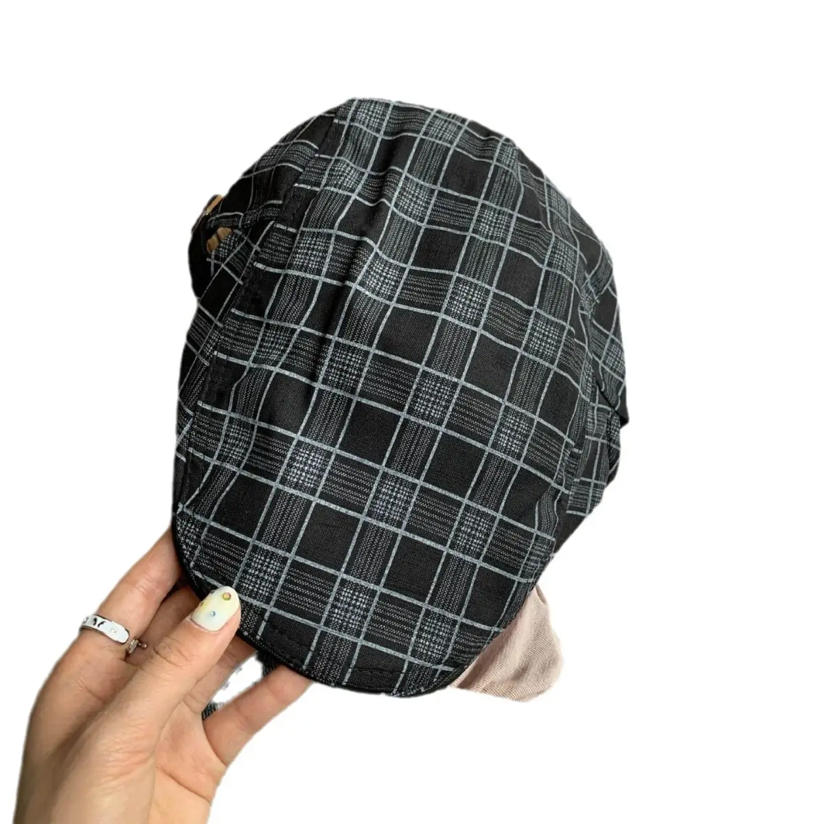 Summer Plaid Duckling Cap for Men - Image 9