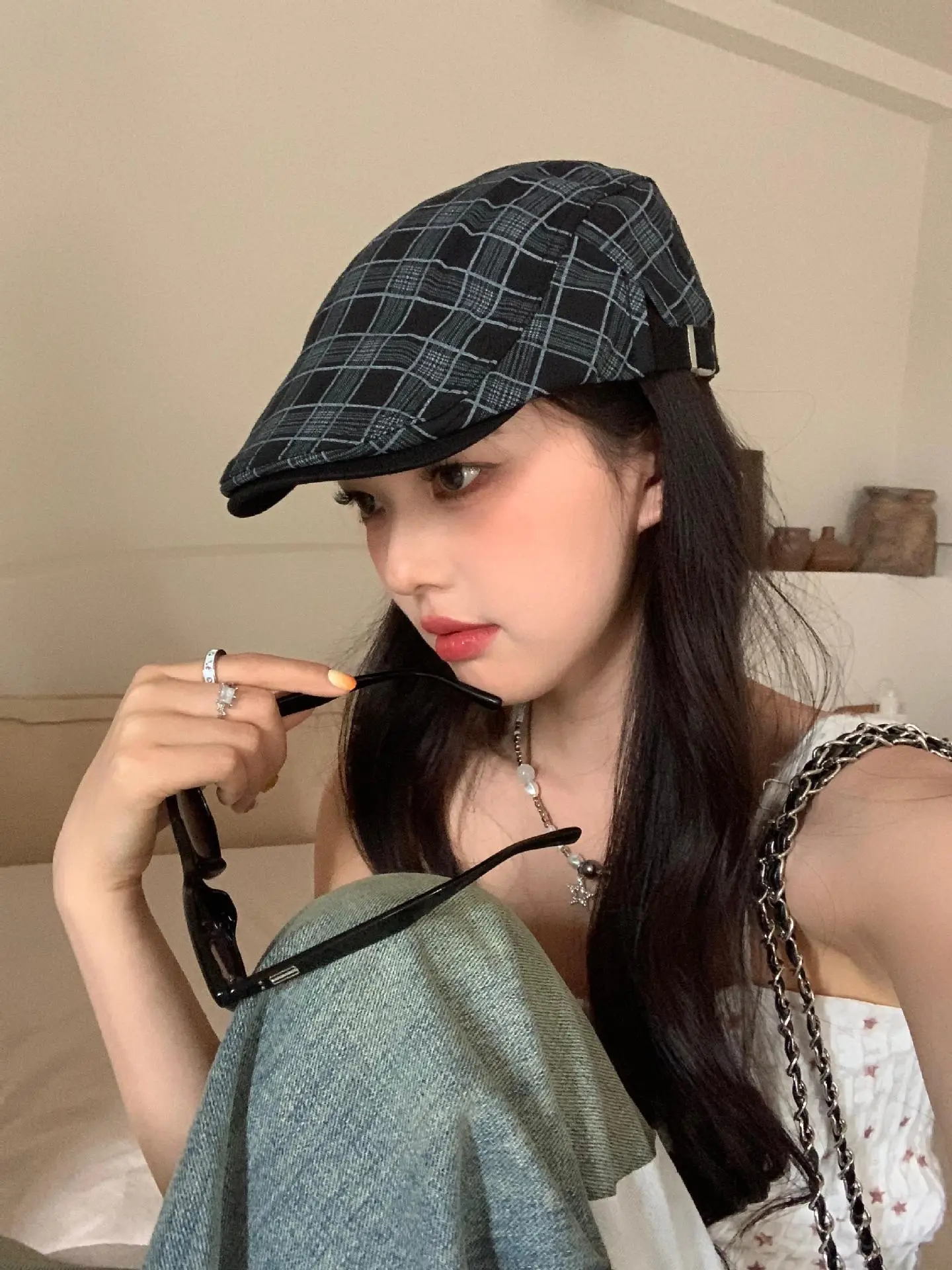 Summer Plaid Duckling Cap for Men — feature 4
