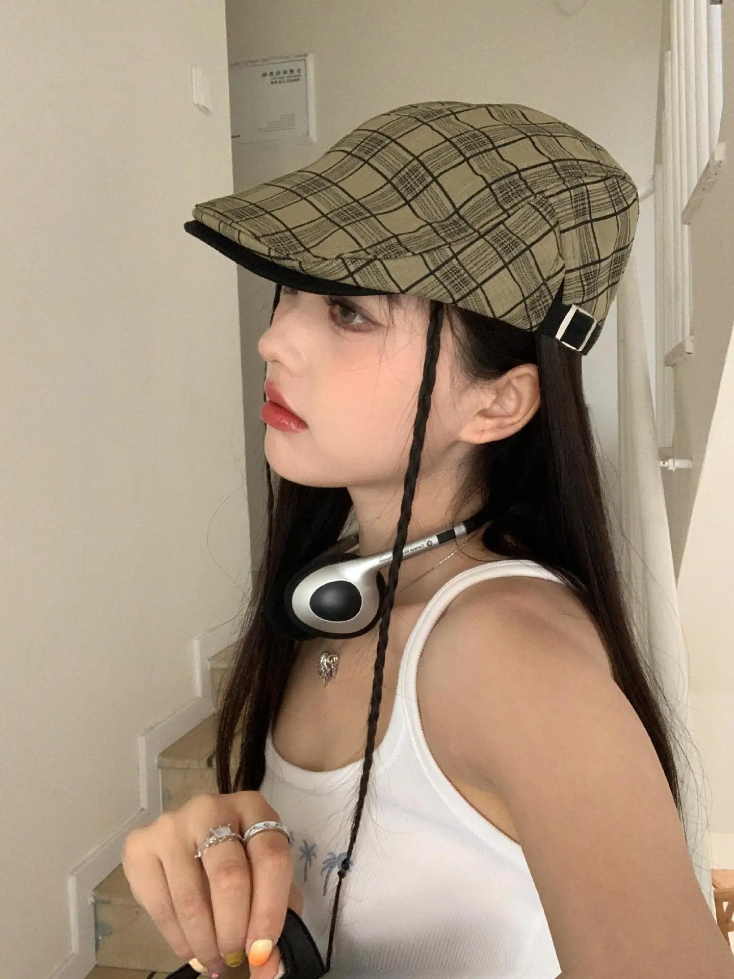Summer Plaid Duckling Cap for Men — feature 7