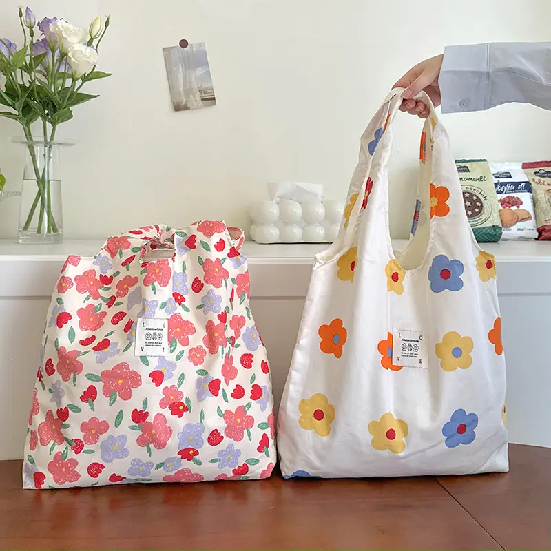 Summer Floral Handbag Set High-Grade Canvas Small Large - Image 11