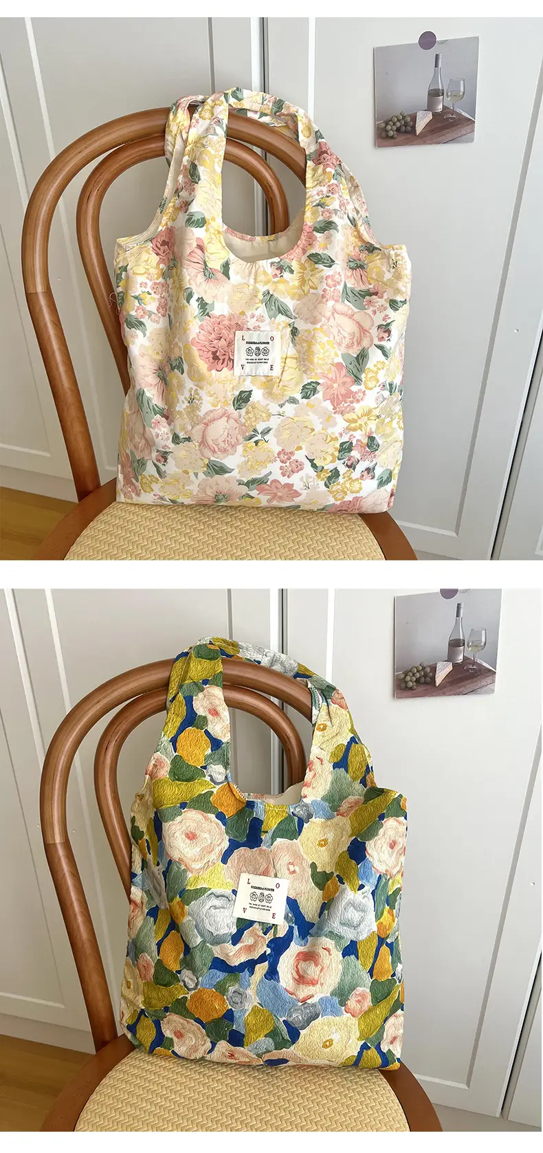 Summer Floral Handbag Set High-Grade Canvas Small Large — feature 10