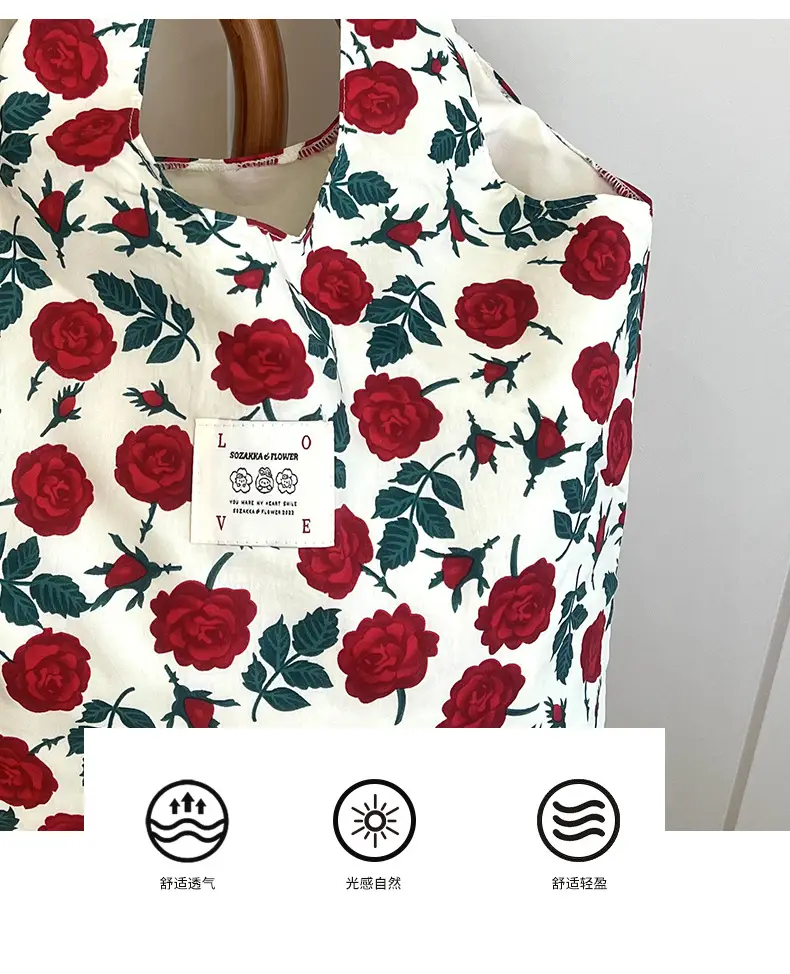 Summer Floral Handbag Set High-Grade Canvas Small Large — feature 2