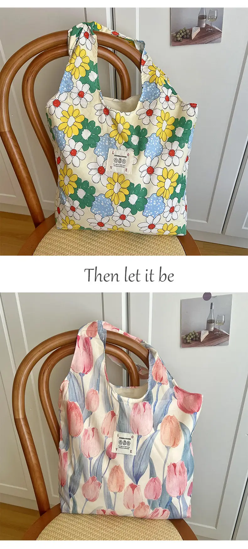 Summer Floral Handbag Set High-Grade Canvas Small Large — feature 8