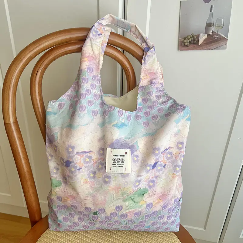 Summer Floral Handbag Set High-Grade Canvas Small Large - Image 9