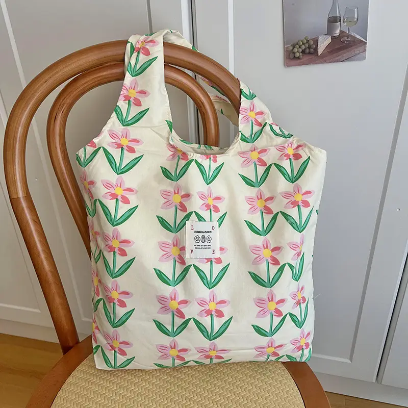 Summer Floral Handbag Set High-Grade Canvas Small Large - Image 2