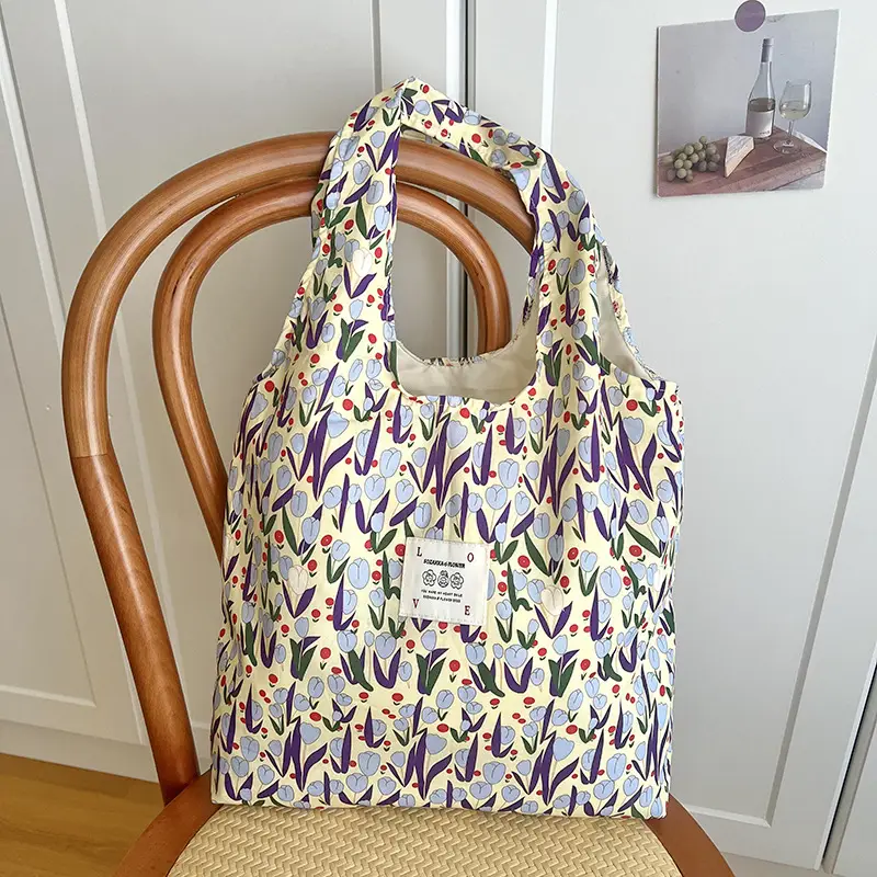 Summer Floral Handbag Set High-Grade Canvas Small Large - Image 8
