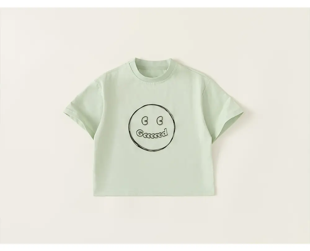 Yubao Boys Black Short Sleeve T-Shirt with New Smiley Print — feature 14