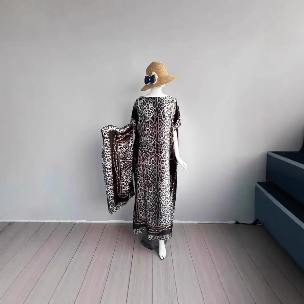 Cross-Border Hot-Selling Source Factory African Robe Clothing Kaftan Long Dress with Headscarf Set