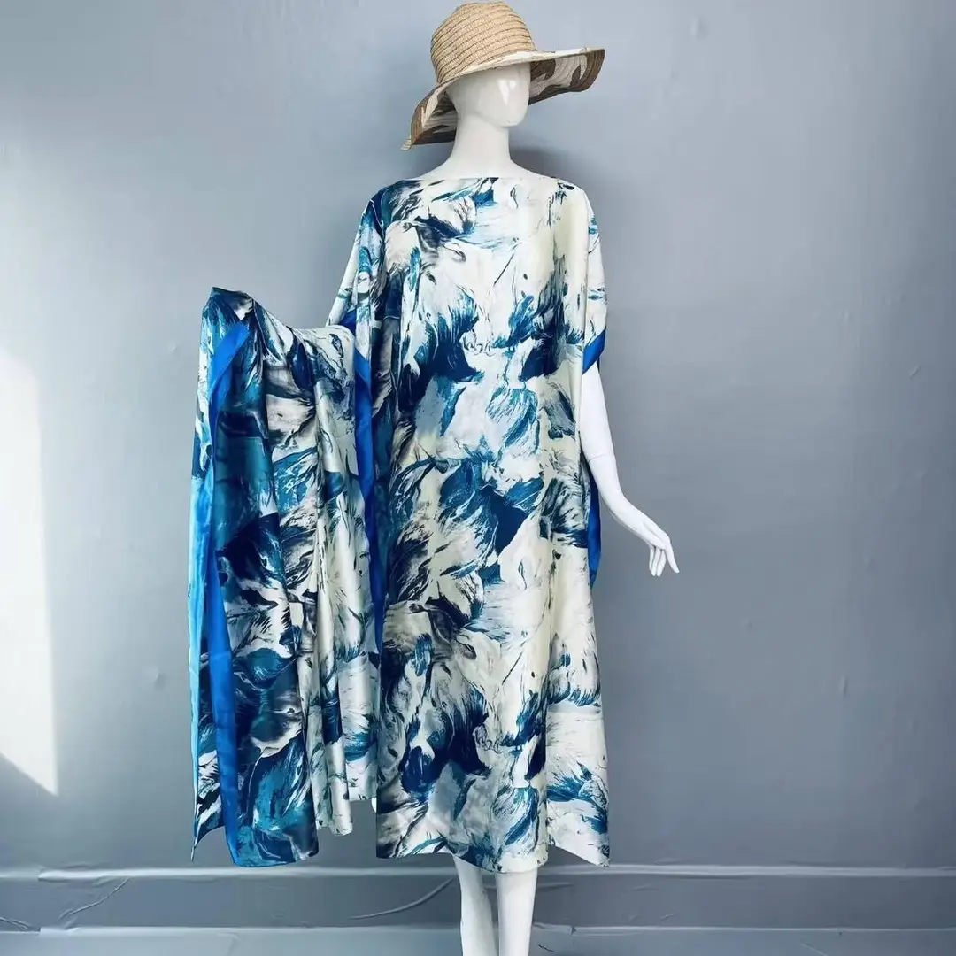 Cross-Border Hot-Selling Source Factory African Robe Clothing Kaftan Long Dress with Headscarf Set — feature 14