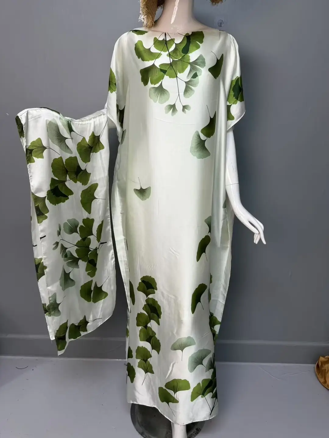Cross-Border Hot-Selling Source Factory African Robe Clothing Kaftan Long Dress with Headscarf Set — feature 19