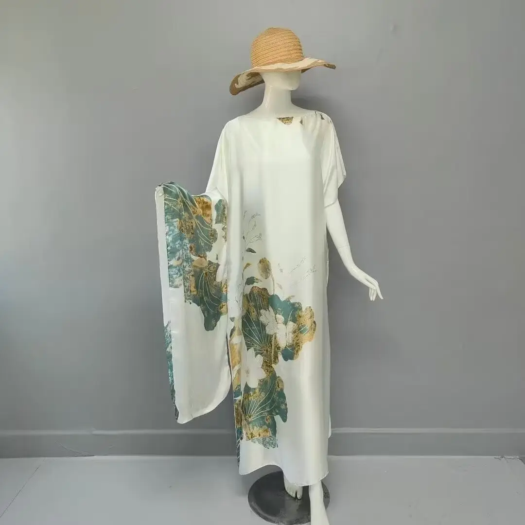 Cross-Border Hot-Selling Source Factory African Robe Clothing Kaftan Long Dress with Headscarf Set — feature 2