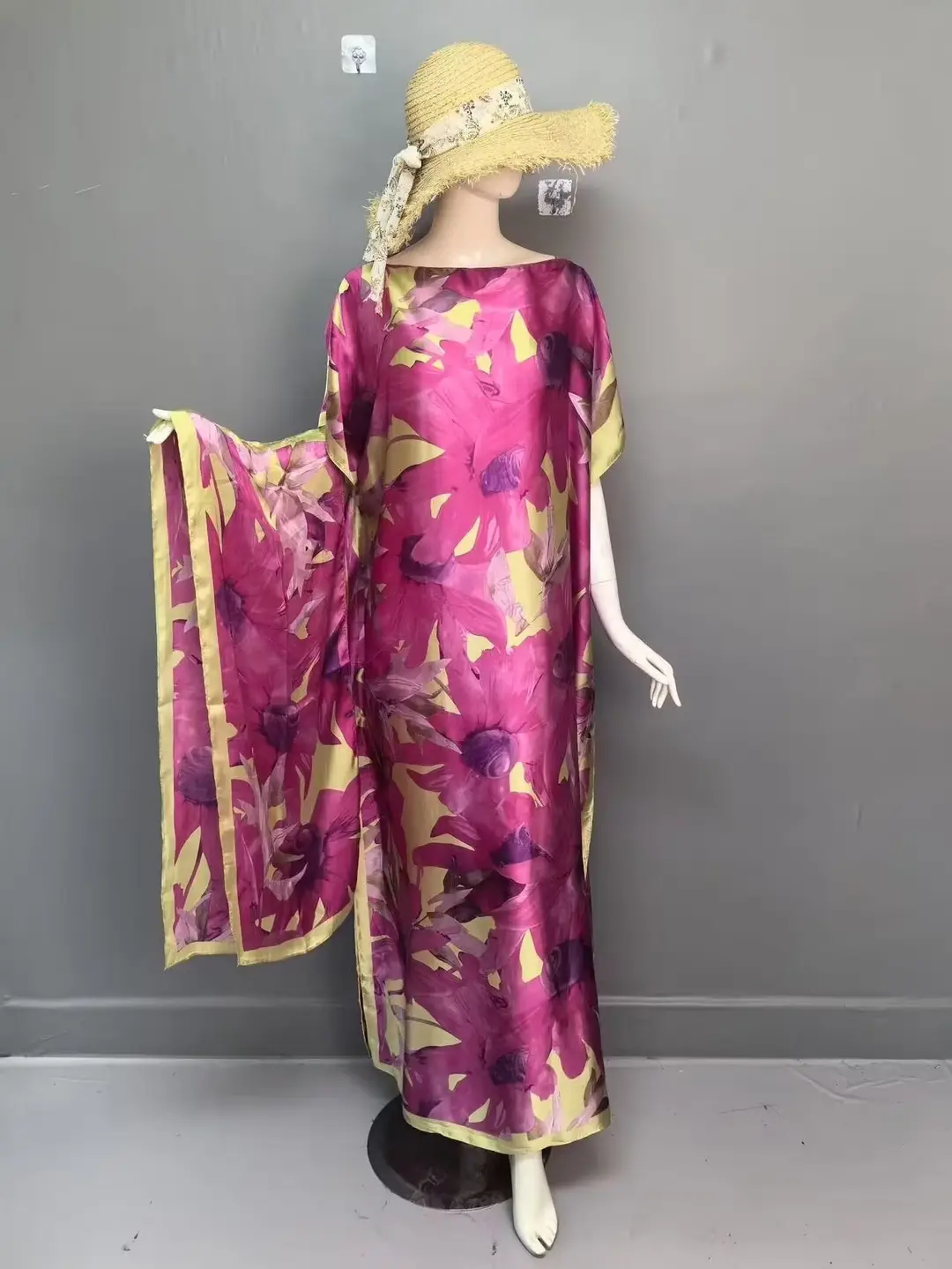 Cross-Border Hot-Selling Source Factory African Robe Clothing Kaftan Long Dress with Headscarf Set — feature 23
