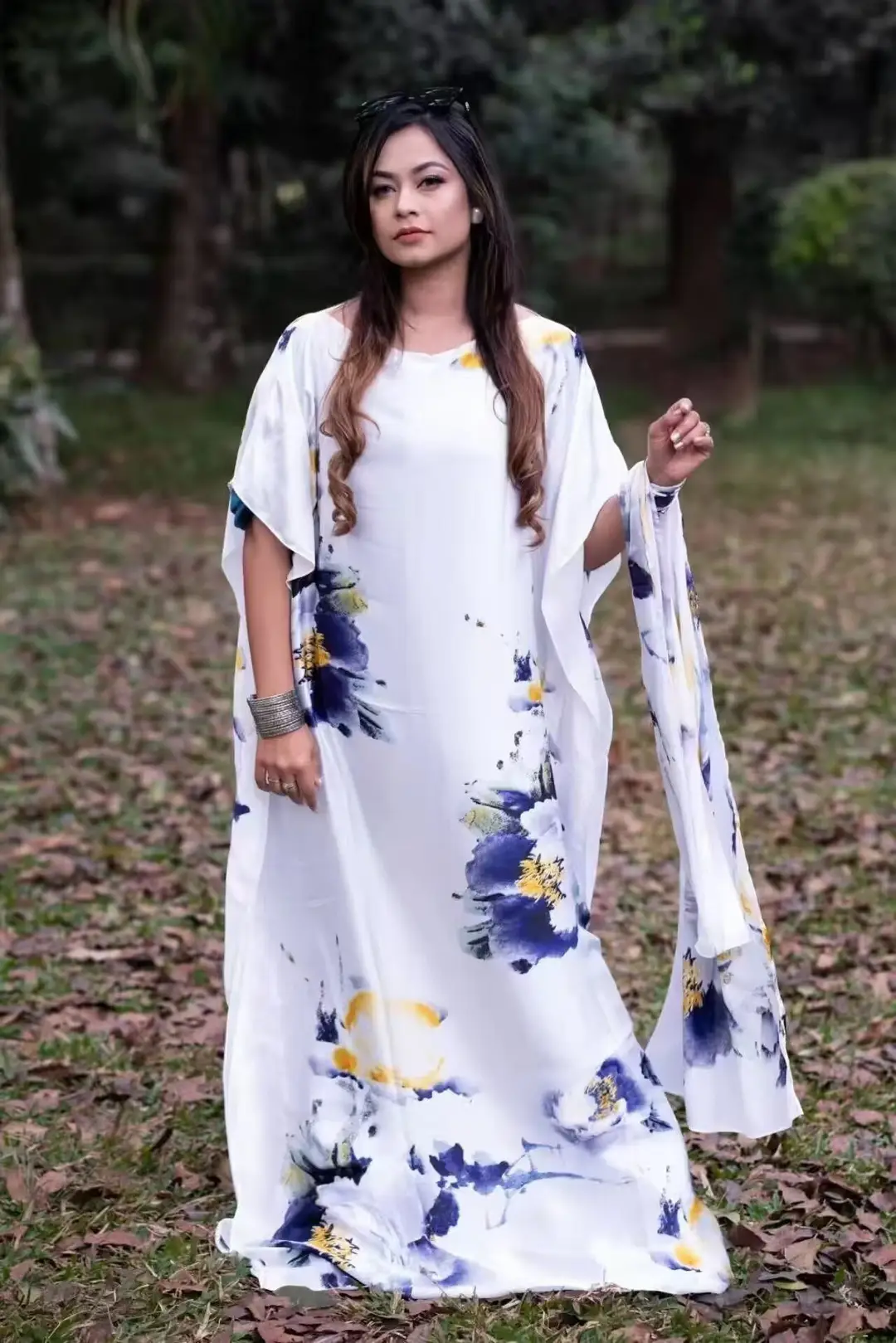 Cross-Border Hot-Selling Source Factory African Robe Clothing Kaftan Long Dress with Headscarf Set — feature 24