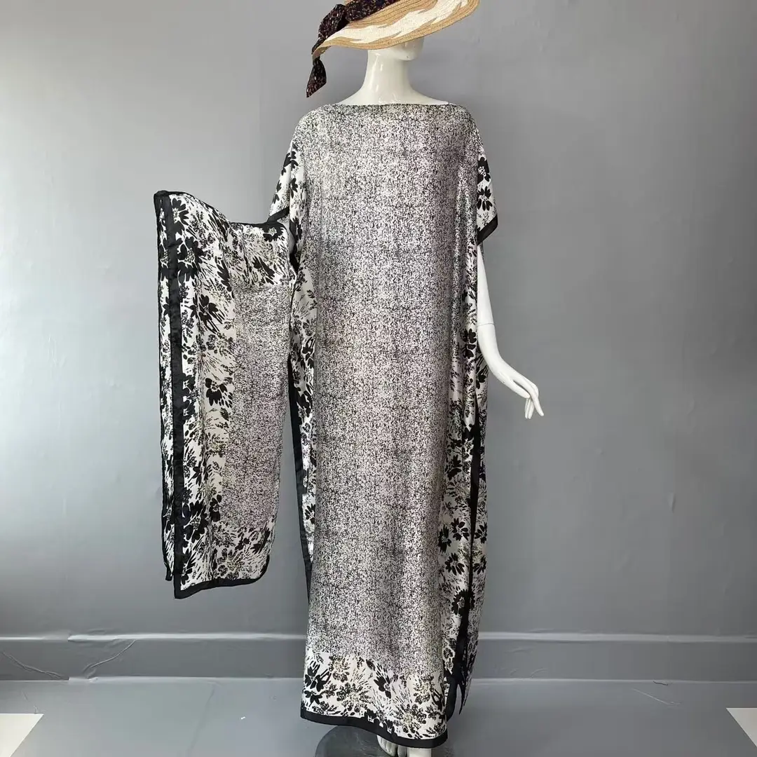 Cross-Border Hot-Selling Source Factory African Robe Clothing Kaftan Long Dress with Headscarf Set