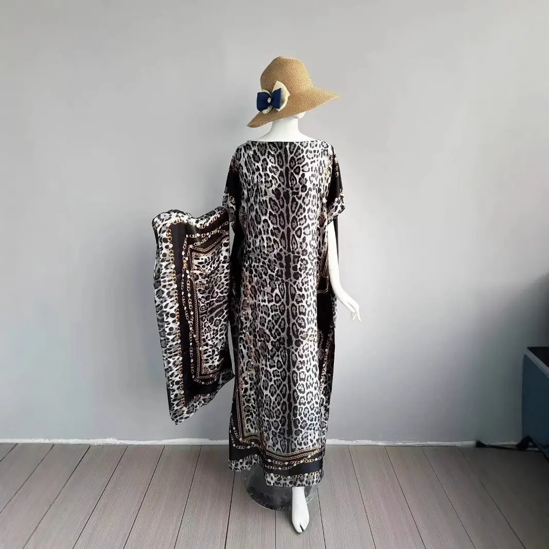 Cross-Border Hot-Selling Source Factory African Robe Clothing Kaftan Long Dress with Headscarf Set