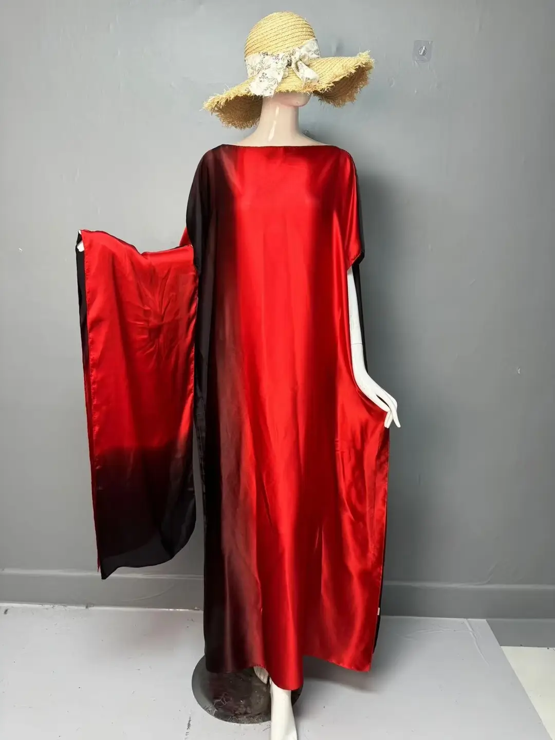 Cross-Border Hot-Selling Source Factory African Robe Clothing Kaftan Long Dress with Headscarf Set