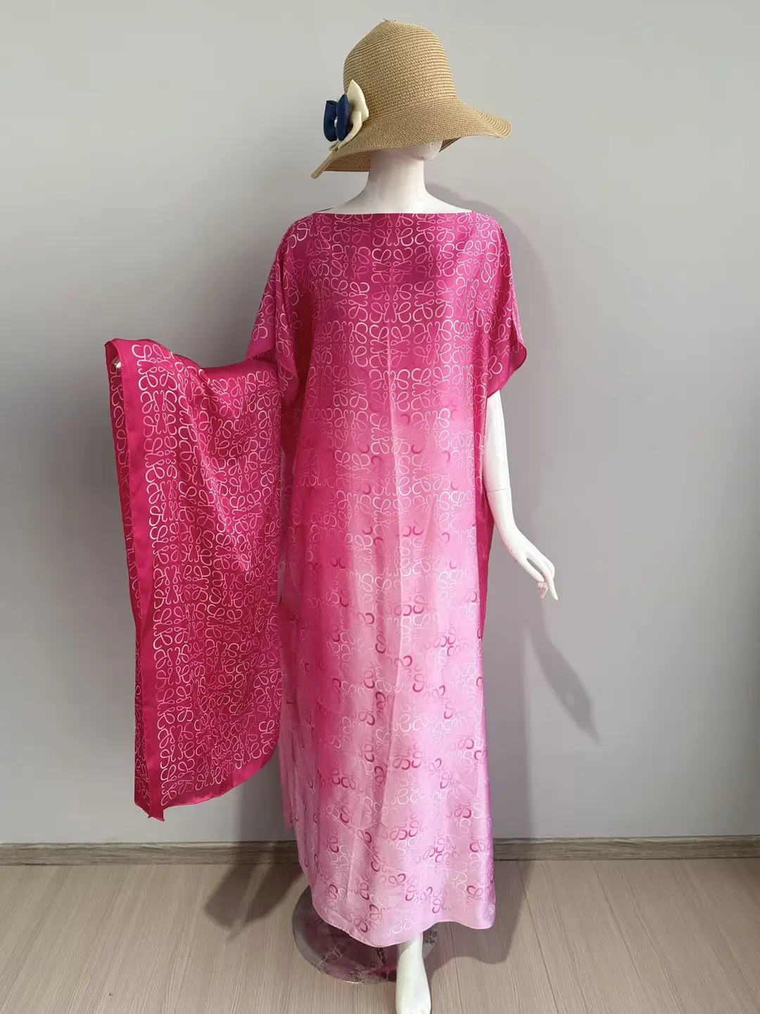 Cross-Border Hot-Selling Source Factory African Robe Clothing Kaftan Long Dress with Headscarf Set