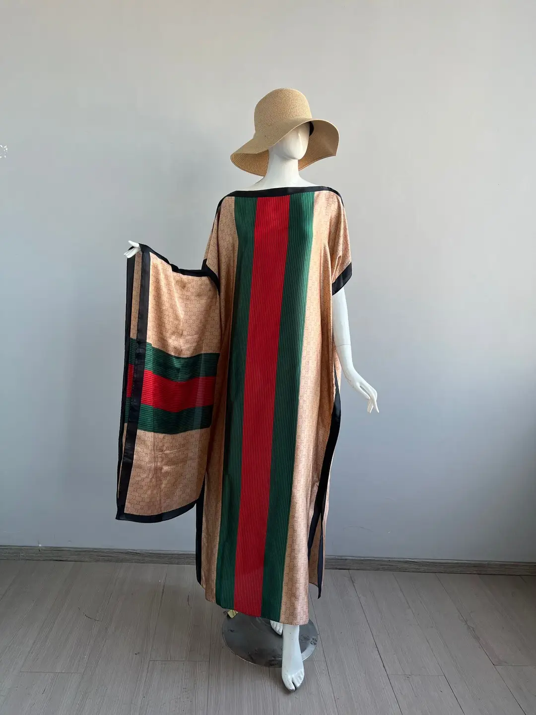 Cross-Border Hot-Selling Source Factory African Robe Clothing Kaftan Long Dress with Headscarf Set