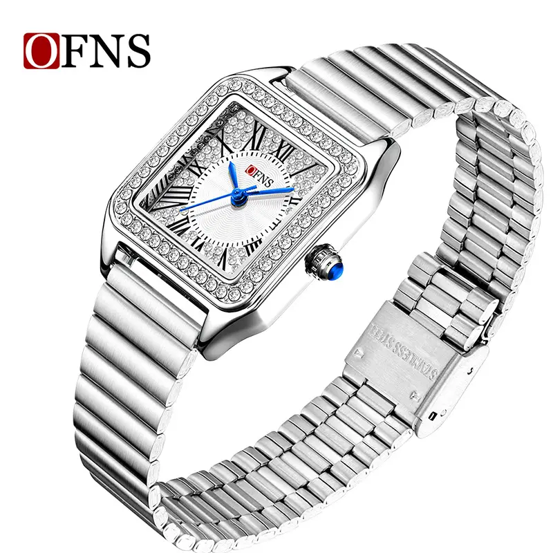 Oufani Square Watch Women Diamond Roman Numerals Quartz Wholesale - Image 7