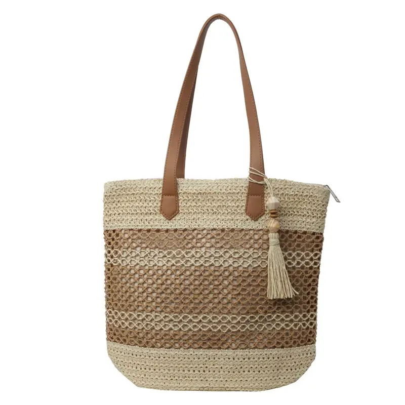 Women Straw Woven Beach Bag Large Capacity Tote Bucket