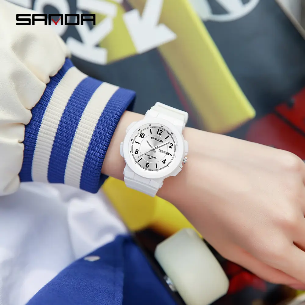 Sanda Pink Water Resistant Electronic Wristwatch for Men Women - Image 11