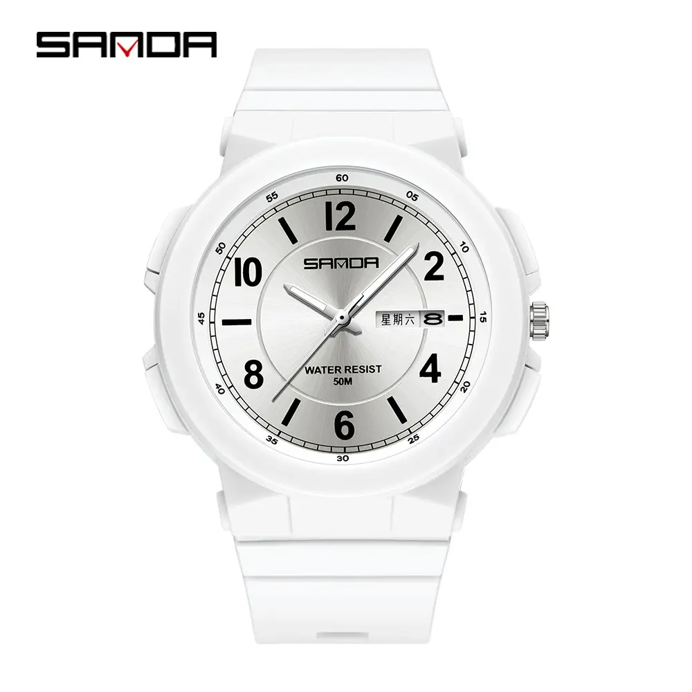 Sanda Pink Water Resistant Electronic Wristwatch for Men Women - Image 5