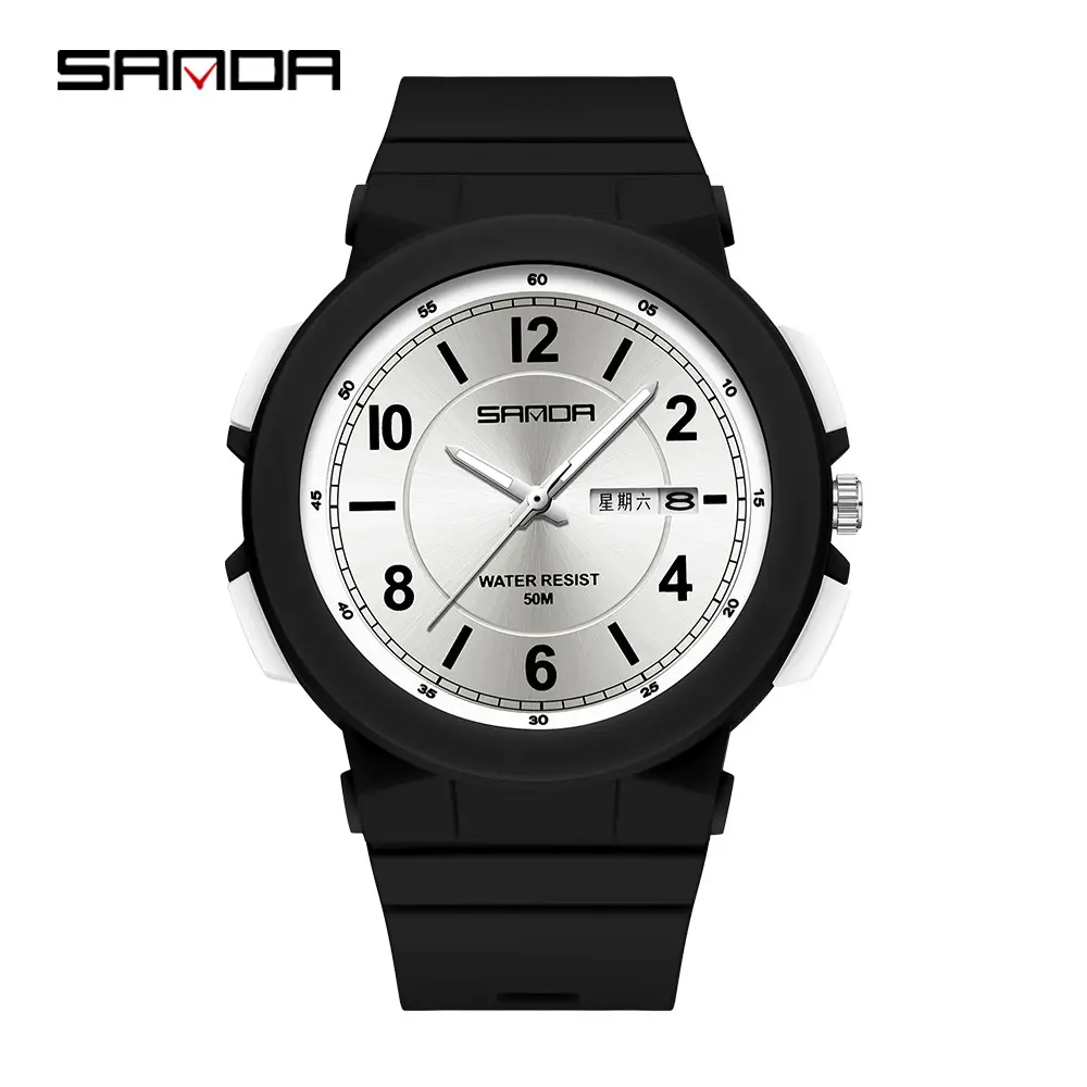 Sanda Pink Water Resistant Electronic Wristwatch for Men Women - Image 6