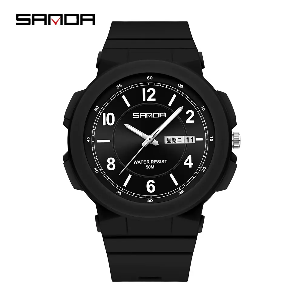 Sanda Pink Water Resistant Electronic Wristwatch for Men Women - Image 7