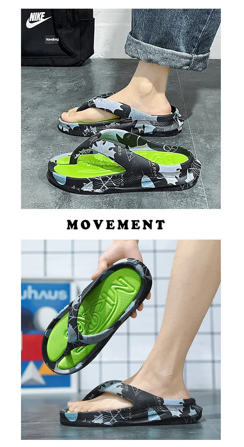Summer leisure high-end slippers men's trendy sports flip-flops non-slip wear-resistant thick-soled sandals wholesale — feature 11