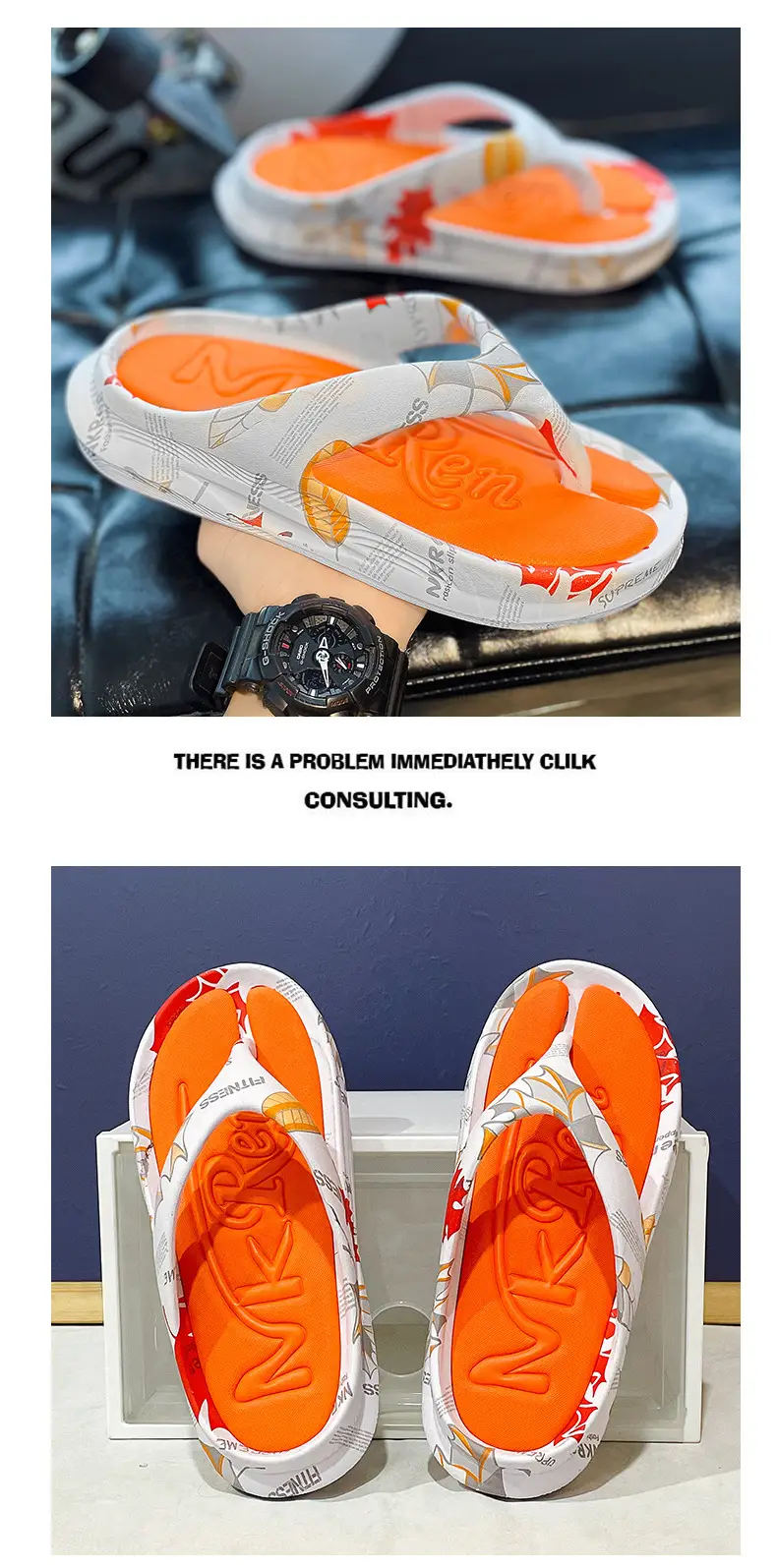 Summer leisure high-end slippers men's trendy sports flip-flops non-slip wear-resistant thick-soled sandals wholesale — feature 5