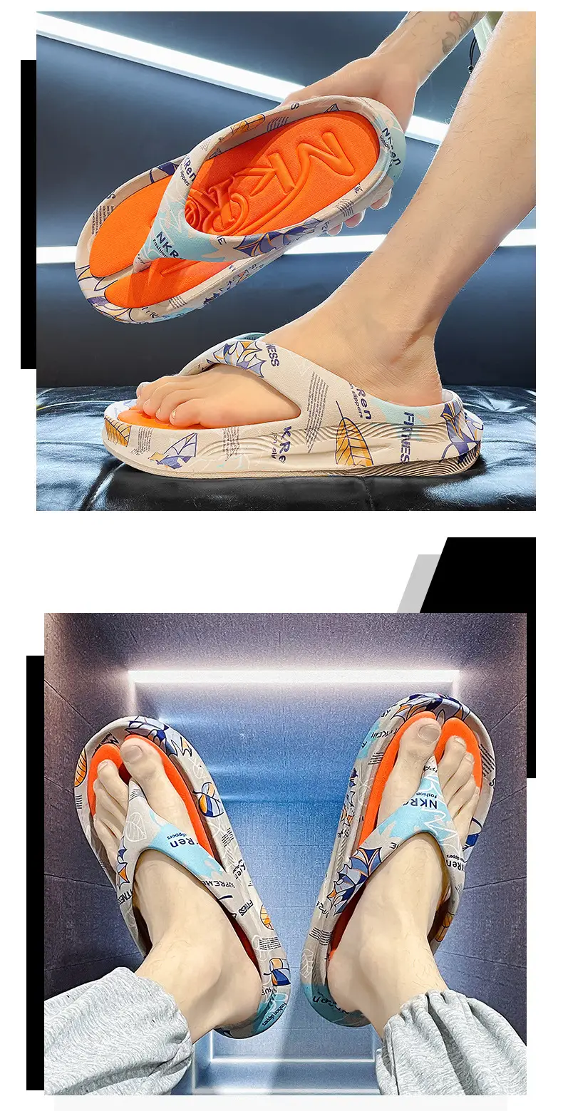 Summer leisure high-end slippers men's trendy sports flip-flops non-slip wear-resistant thick-soled sandals wholesale — feature 6