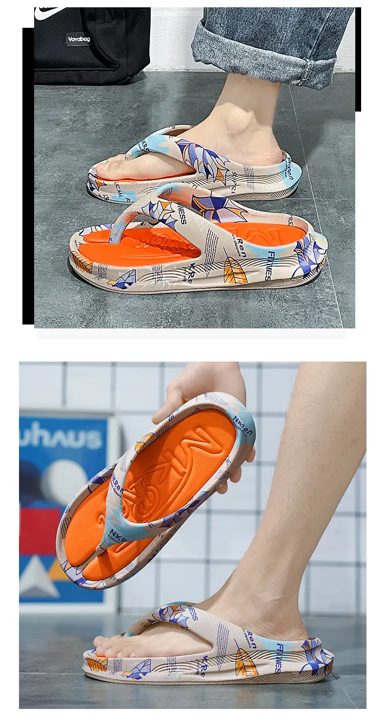 Summer leisure high-end slippers men's trendy sports flip-flops non-slip wear-resistant thick-soled sandals wholesale — feature 7