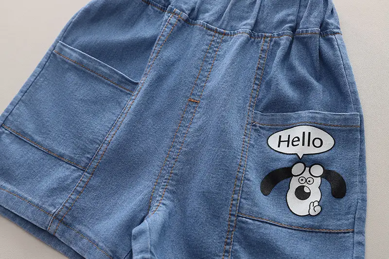 Boys Cartoon T-Shirt Shorts Set Blue Green Medium Small — feature 18